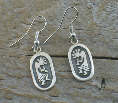 Native American Earrings - Kokopelli Dangle